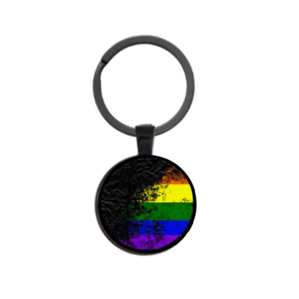 LBGTQ+ GRUNGE FLAG CUSTOM KEY RING